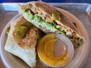 Vegano Sisig chicken and tofu crunch-a-dilla at Senor Sisig - Ferry Building in San Francisco