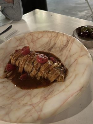 Garlic pasta. Incredible!   at Panigyri Festival Food in Santorini