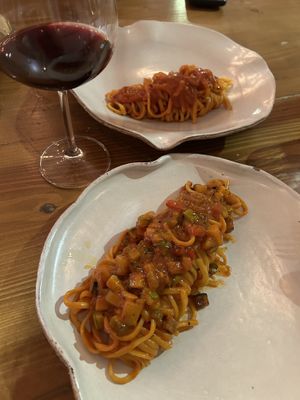 Fresh pasta   at Panigyri Festival Food in Santorini