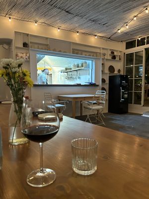View of kitchen from inside  at Panigyri Festival Food in Santorini