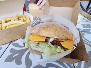 Chicken burger at Cocky Locky in Cronulla