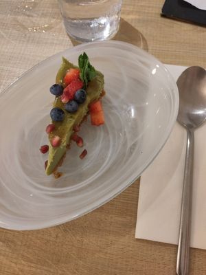 Zarte matcha at El Curry Verde in Hondarribia