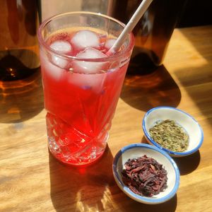 Hibiscus & Mint Iced Tea at Curiositeas Tea Room in Adelaide