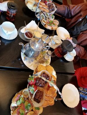 High tea arrangement at Curiositeas Tea Room in Adelaide