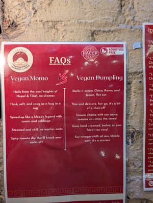 Great vegan options information at Laneway Dumplings and Momo in Sydney