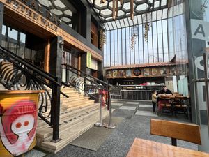 Foyer area where chaat lounge is   at Gopal Das Pethe Wale  in Agra