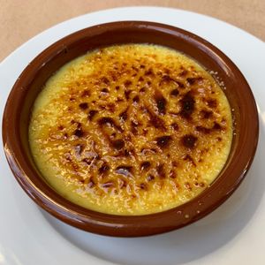 Crema catalana at Mundo Vegan in Barcelona