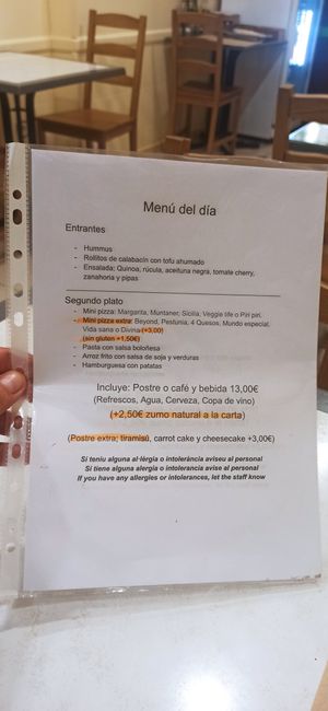 Menú del día at Mundo Vegan in Barcelona