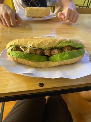 Tofu and veggie Banh Mi with avo   at Bahn Mi Tron - CircleT in Ninh Binh