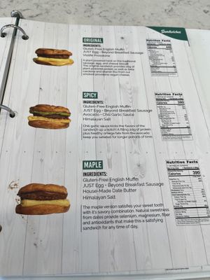 Vegan sandwiches that are not on the menu board   at Main Squeeze Juice Co in Jacksonville Beach