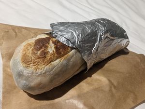 Vegan chicken burrito at California Burrito in Auckland