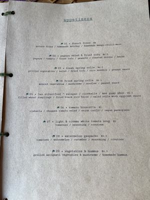 Menu   at The NamKhan in Luang Prabang