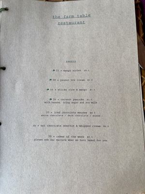 Menú   at The NamKhan in Luang Prabang