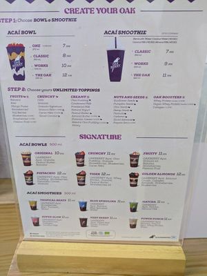 Menú at Oakberry - Valencia in Barcelona