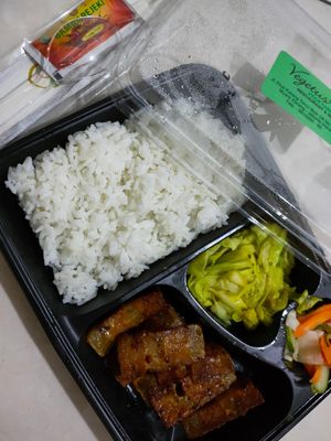 Nasi Babi Panggang (Vegan Roasted Pork Rice) at Vegetus Vegetarian - Muara Karang in Jakarta