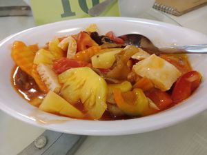Juhi Nanas (Vegan Squid and Pineapple) at Vegetus Vegetarian - Muara Karang in Jakarta