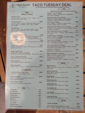 Menu at Taco King Place in Unawatuna