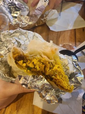 GF breakfast burrito at The People's Market in Charlotte