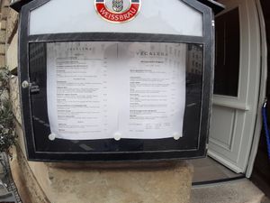 Outside menu at Vegalena in Stuttgart