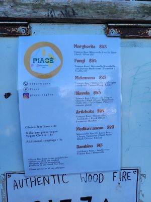 Menu Feb 23 at Piacè in Raglan