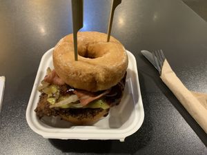 burger at V Rev Vegan Diner in Manchester