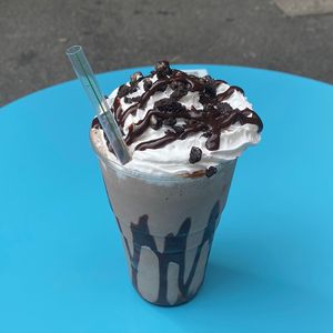 Oreo milkshake. The lighting blessed me for this photo 😂  at V Rev Vegan Diner in Manchester