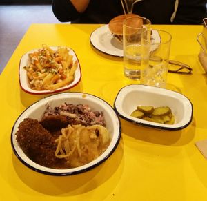 Fried chicken, loaded fries, burger at V Rev Vegan Diner in Manchester