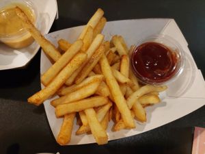 Skin on fries at V Rev Vegan Diner in Manchester
