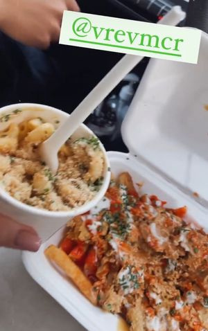 Screen shot from insta story sorry about quality !  at V Rev Vegan Diner in Manchester