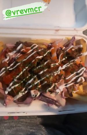 Screen shot from insta story sorry about quality !  at V Rev Vegan Diner in Manchester