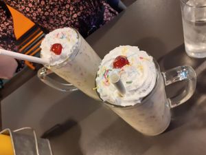 2 x birthday shake (massive and amazing, like £6.95?) at V Rev Vegan Diner in Manchester