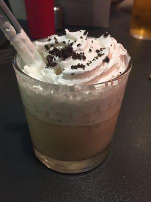 The Dude Abides (vegan White Russian) at V Rev Vegan Diner in Manchester