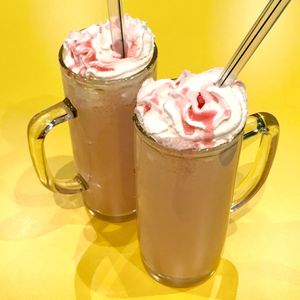 Strawberry milkshake  at V Rev Vegan Diner in Manchester