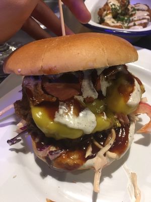 Burger  at V Rev Vegan Diner in Manchester