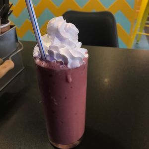 Strawberry shake/frappe  at V Rev Vegan Diner in Manchester