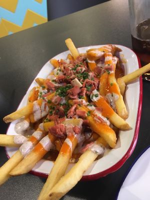 BUffalo loaded fries at V Rev Vegan Diner in Manchester