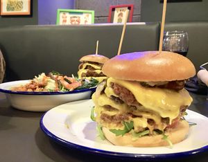 Rubber burgers, and radioactive cheese - in regards to my review below! at V Rev Vegan Diner in Manchester