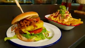 Whopper Burger and Southwest Fries!!!!! Lush   at V Rev Vegan Diner in Manchester
