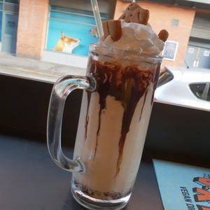 Special milkshake - gingerbread and caramel at V Rev Vegan Diner in Manchester