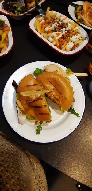 Chicken style veg burger at V Rev Vegan Diner in Manchester