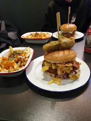 The "not a big dill" special with the Buffalo fries at V Rev Vegan Diner in Manchester