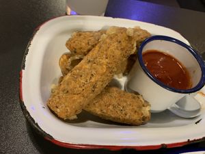 Mozzarella sticks at V Rev Vegan Diner in Manchester