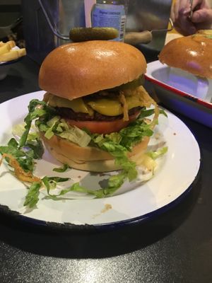Whopper burger  at V Rev Vegan Diner in Manchester