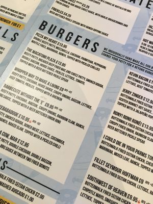 Menu at V Rev Vegan Diner in Manchester