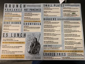 Menu at V Rev Vegan Diner in Manchester