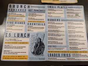 Menu part 2 at V Rev Vegan Diner in Manchester