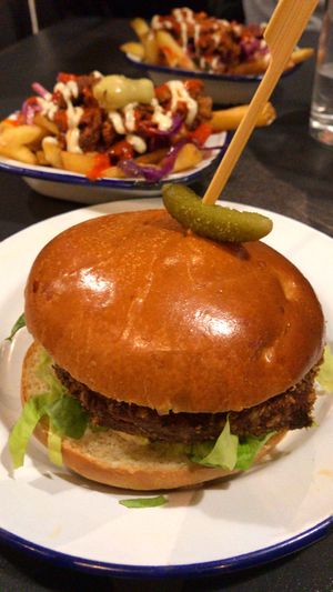 £5 seitan burger at V Rev Vegan Diner in Manchester