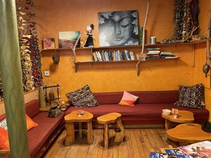 The coziest place to sit and eat at Life Alive Organic Cafe in Salem