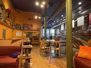 Seating at Life Alive Organic Cafe in Salem