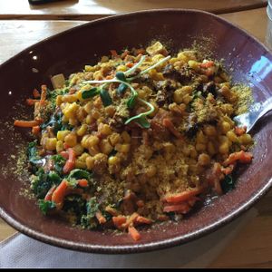 emperor bowl all vegan and with tofu/ curry miso ! at Life Alive Organic Cafe in Salem